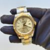 rolex datejust 41mm yellow gold steel golden palm motif dial fluted bezel oyster bracelet 126233 replica givdu.jpg