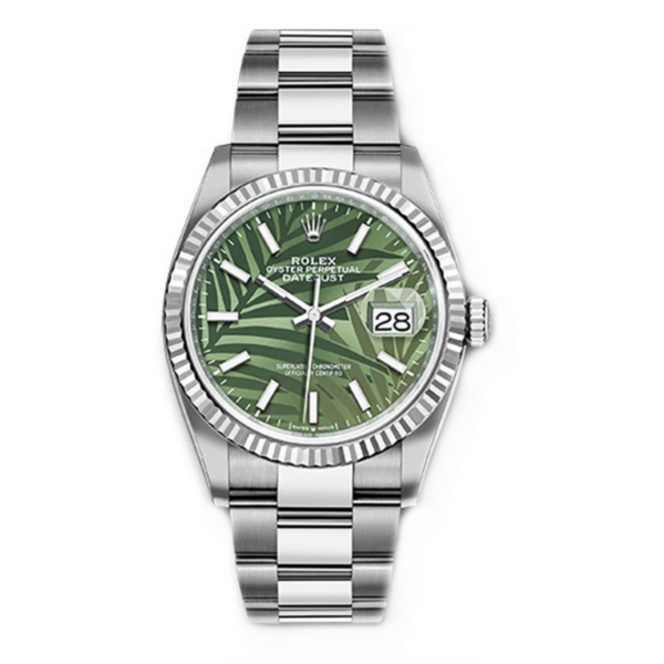 rolex datejust olive green palm motif dial 41mm oyster stainless steel bracelet wrist mens watch 1.png