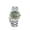 rolex datejust olive green palm motif diamond dial 41mm oyster stainless steel bracelet wrist mens watch replica y5ofw.webp