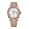 rolex day date 228235 white roman 41mm everose gold watch replica z9g6s.webp