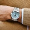 rolex day date 40mm ice blue diagonal dome bezel president automatic mens watch 228206 replica htn74.jpg