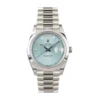 rolex day date 40mm ice blue diagonal dome bezel president automatic mens watch 228206 replica zjb63.webp