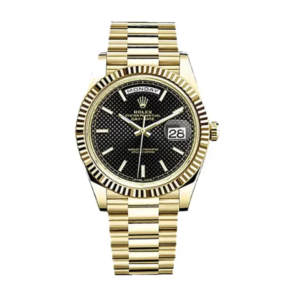 rolex day date 40mm presidential black motif dial wrist watch 228238 replica acyy4.webp