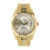 rolex day date 40mm yellow gold silver roman dial fluted bezel president bracelet 228238 replica 6qee0.webp