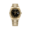 rolex day date 41mm black roman dial fluted bezel president bracelet yellow gold watch 228238 replica imvix.png