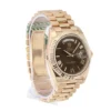 rolex day date 41mm president rose gold fluted bezel chocolate roman dial mens watch 228235 replica pje65.webp