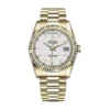 rolex day date 41mm yellow gold white index dial fluted bezel president bracelet 118238 replica w6lk4.webp