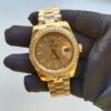 rolex day date ii yellow gold champagne diamond 41mm dial diamond bezel president bracelet 218348 replica zy3ww.jpg