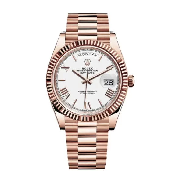 rolex daydate 228235 white roman 41mm everose gold watch 1.webp