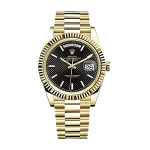 rolex daydate 40mm presidential black motif dial wrist watch 228238 1.webp