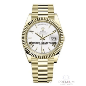 rolex daydate 40mm yellow gold white roman dial fluted bezel president bracelet 228238 1.png