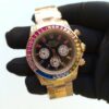 rolex daytona cosmograph daytona rainbow colored baguette bezel rose gold oyster mens watch 116505 replica j4x3l.jpg