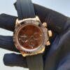 rolex daytona cosmograph rose gold ceramic chocolate numerical dial rubber strap watch replica xbcbs.jpg