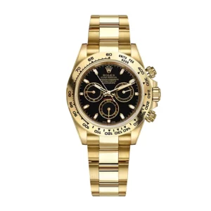 rolex daytona yellow gold 40mm black index dial yellow gold bezel oyster bracelet 116508 1.webp