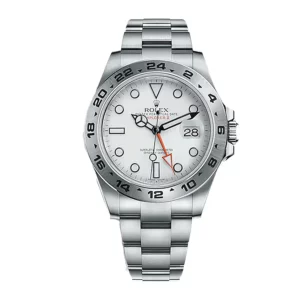 rolex explorer ii steve mcqueen gmt stainless steel white dial 42mm oyster bracelet 216570 1.webp