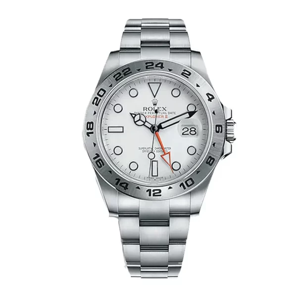 rolex explorer ii steve mcqueen gmt stainless steel white dial 42mm oyster bracelet 216570 1.webp