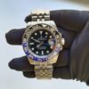 rolex gmt master ii batgirl stainless steel 40mm black dial blueblack ceramic bezel jubilee bracelet 126710blnr replica dbwkd.jpg