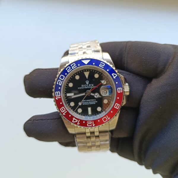 rolex gmt master ii pepsi steel black dial redblue ceramic bezel jubilee bracelet 126710blro replica dvzes.jpg