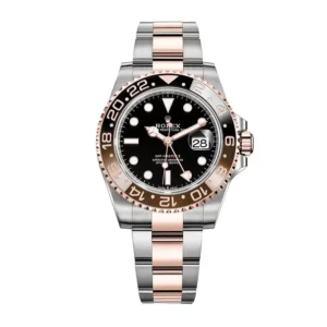 rolex gmt master ii root beer rose goldsteel black 40mm dial blackbrown ceramic bezel 126711chnr replica 1i8ab.webp