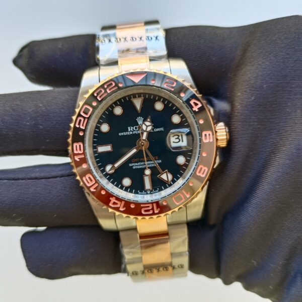 rolex gmt master ii root beer rose goldsteel black 40mm dial blackbrown ceramic bezel 126711chnr replica ggn6m.jpg