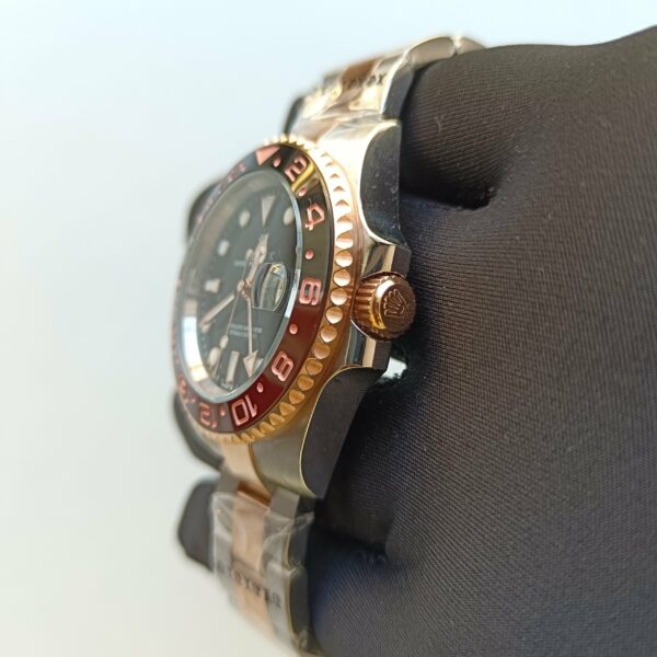 rolex gmt master ii root beer rose goldsteel black 40mm dial blackbrown ceramic bezel 126711chnr replica xjsmc.jpg