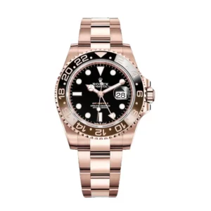 rolex gmt master ii rose gold 40mm black dial brownblack ceramic bezel oyster bracelet 126715chnr replica we8is.webp