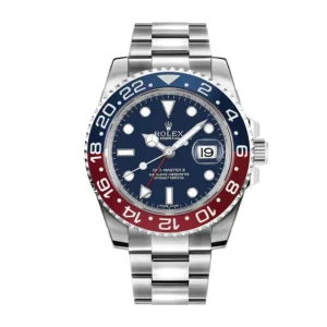 rolex gmt master ii white gold blue 40mm luminous dial redblue ceramic bezel oyster bracelet replica ol3lc.webp