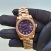 rolex lady datejust 31mm rose gold purple blue dial with diamond marker oyster perpetual jubilee bracelet watch replica aasmy.jpg