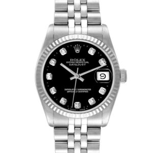 rolex lady datejust 31mm stainless steel black dial with diamond oyster perpetual jubilee bracelet watch 1.jpg