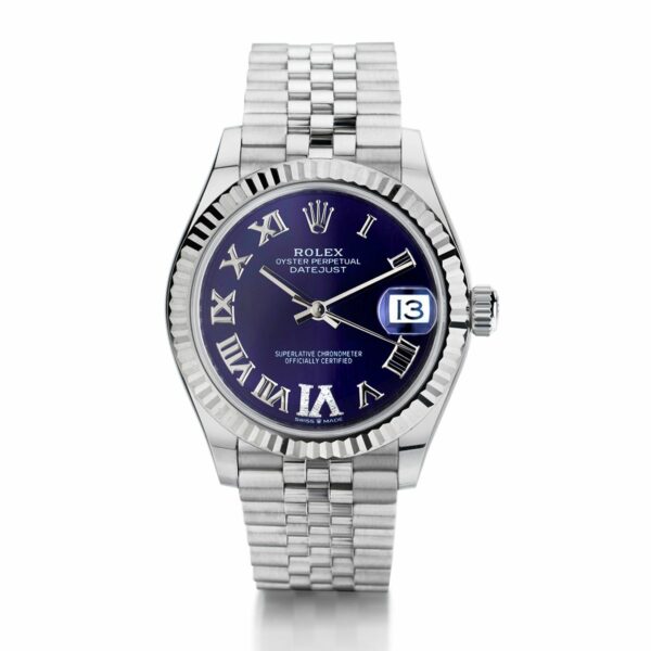 rolex lady datejust 31mm stainless steel blue roman dial oyster perpetual jubilee bracelet watch replica lzm87.jpg