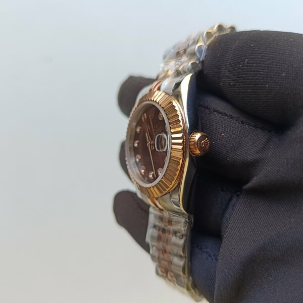 rolex lady datejust 31mm steel and everose gold chocolate dial diamond wrist watch replica q6pfd.jpg