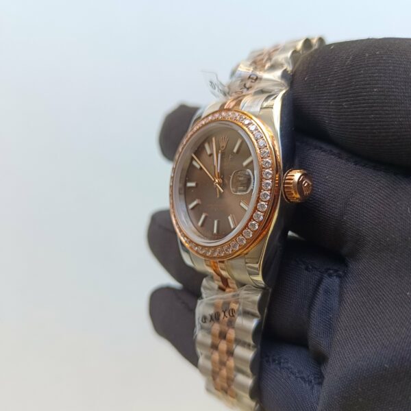 rolex lady datejust 31mm steel and rose gold chocolate dial diamond wrist watch replica rj9qc.jpg