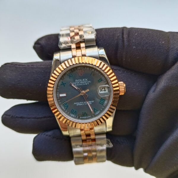 rolex lady datejust 31mm two tone rose gold roman dial wimbledon jubilee wrist watch replica pfpyg.jpg