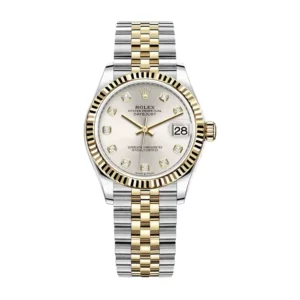 rolex lady datejust 31mm two tone silver dial diamond oyster perpetual watch replica ijrxh.webp