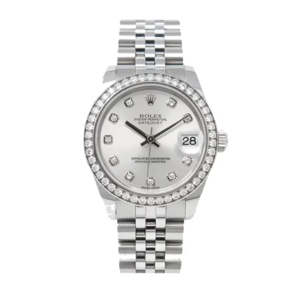 rolex lady datejust steel and white gold 31mm watch diamond bezel silver diamond dial jubilee bracele watch replica 0xmwl.webp