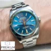 rolex milgauss green crystal stainless steel blue dial bezel oyster bracelet 116400gv replica mk3nr.webp