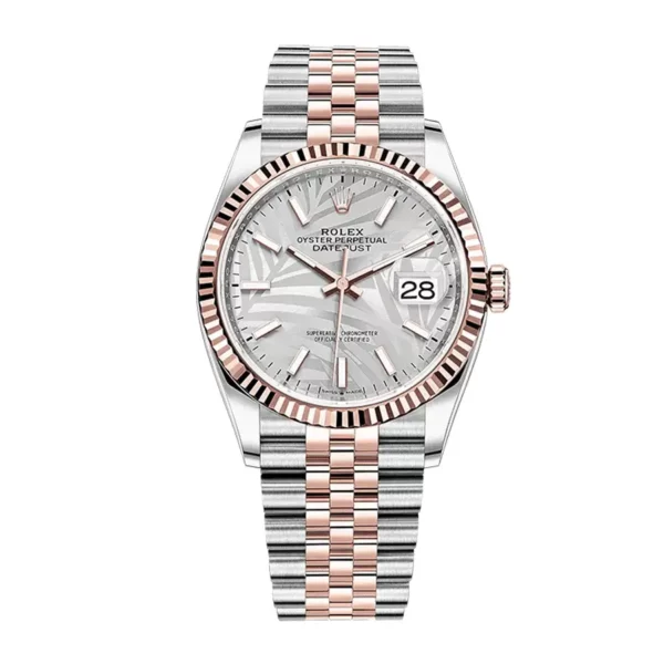 rolex oyster perpetual datejust 41mm two tones silver fluted motif dial jubilee bracelet wrist watch 1.webp