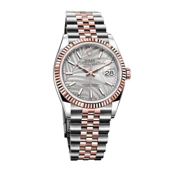 rolex oyster perpetual datejust 41mm two tones silver fluted motif dial jubilee bracelet wrist watch replica rs0k5.webp