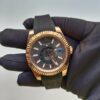 rolex sky dweller automatic mens 42mm rose gold black dial rubber strap 326235 watch replica cc9sr.jpg