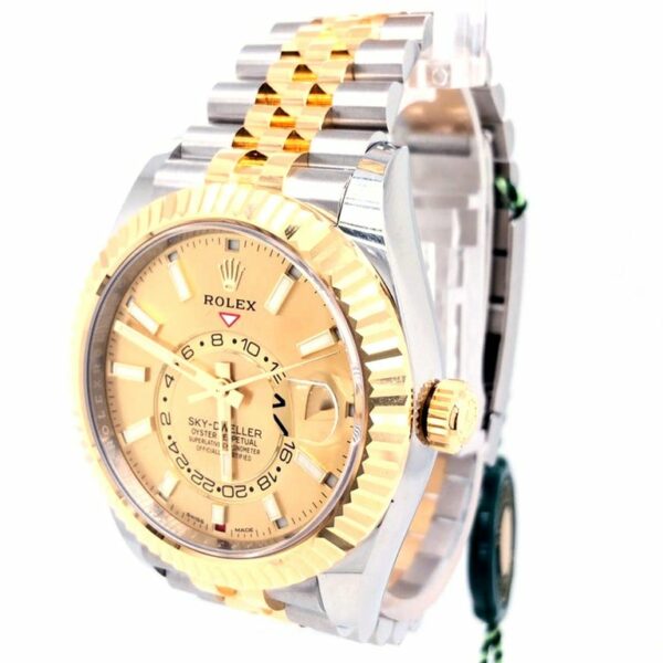 rolex sky dweller champagne dial 42mm yellow gold bezel two tone jubilee mens watch 326933 replica znekg.jpg