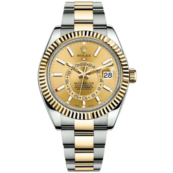 rolex sky dweller champagne dial 42mm yellow gold tow tone oyster mens watch 326933 replica 7ws2i.jpg