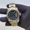 rolex sky dweller stainless steel 42mm black index dial fluted white gold bezel oyster bracelet 326934 replica qzkl5.jpg