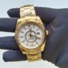 rolex sky dweller white dial 42mm fluted bezel oyster bracelet yellow gold mens watch 326938 replica awgem.jpg