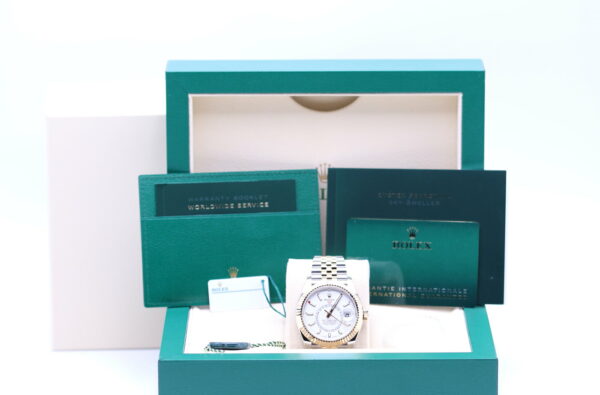 rolex sky dweller white dial 42mm yellow gold bezel two tone mens watch 326933 replica mfdeq.jpg