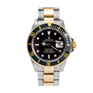 rolex submariner date yellow gold 40mm steel black dial ceramic bezel oyster bracelet 116613ln 1.webp