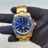 rolex submariner date yellow gold blue 40mm dial ceramic bezel oyster bracelet 116618lb replica ypfpc.jpg