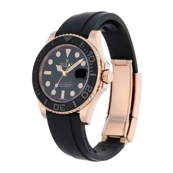 rolex yacht master 40mm automatic black dial everose gold watch replica tqkr7.webp