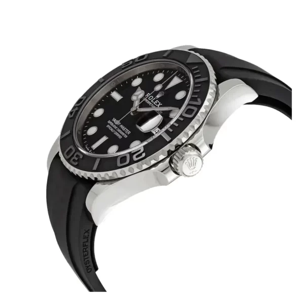 rolex yacht master 42mm white gold black dial matte black oysterflex strap 226659 replica faiyy.webp