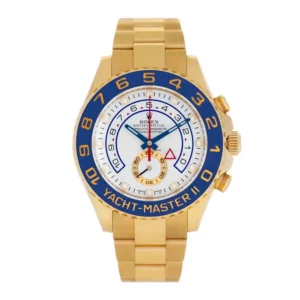 rolex yacht master ii 116688 mens 44mm 18k yellow gold white ceramic replica jauks.webp