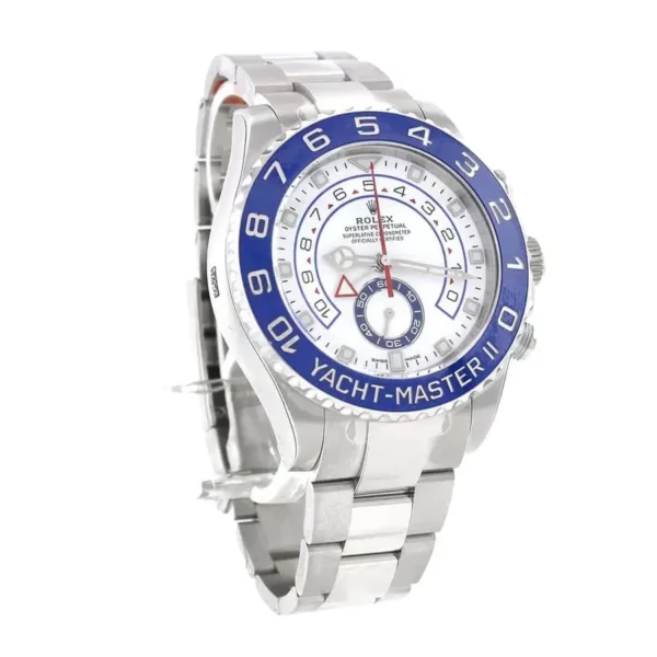 rolex yacht master ii 44mm white dial stainless steel mens watch replica 4i0yz.webp